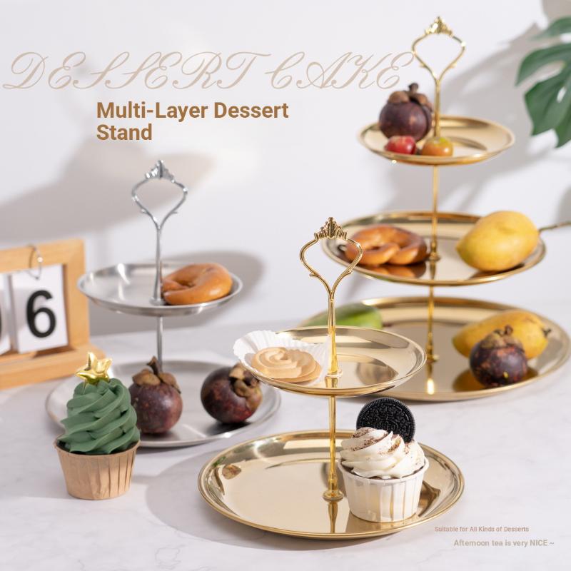 Cupcake Stand Tier - Gold-Silber 2/3-stöckiger Kuchenständer, Party-Dessert-Turm für Feiertagsfeiern,