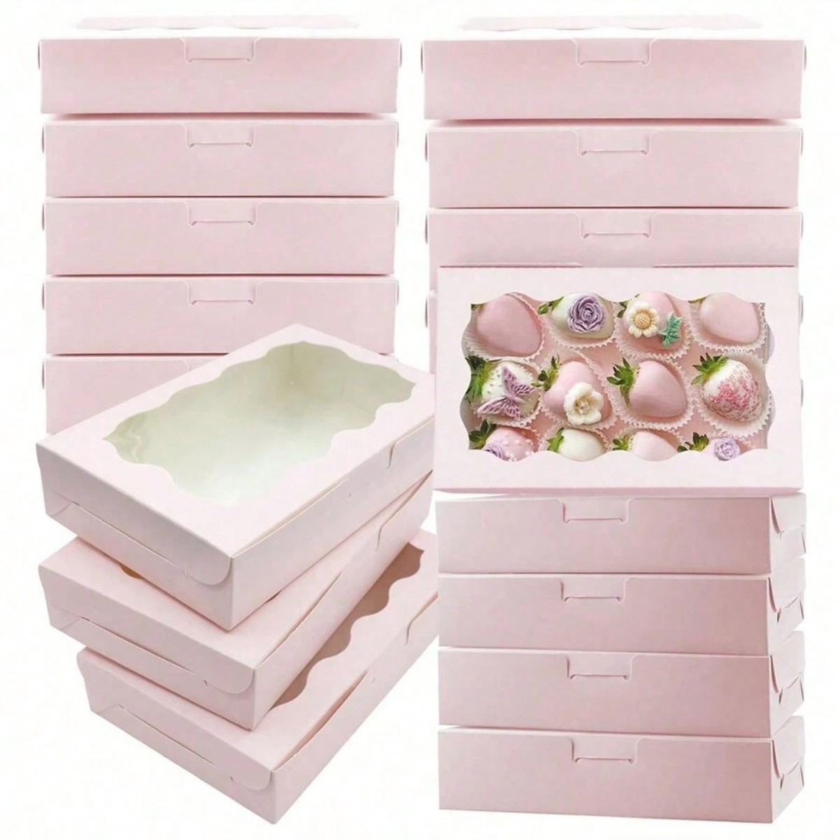 Event Party Box - 10/30/50 Stück Kraftpapier-Kuchen- und Süßigkeitenschachteln, rechteckig,