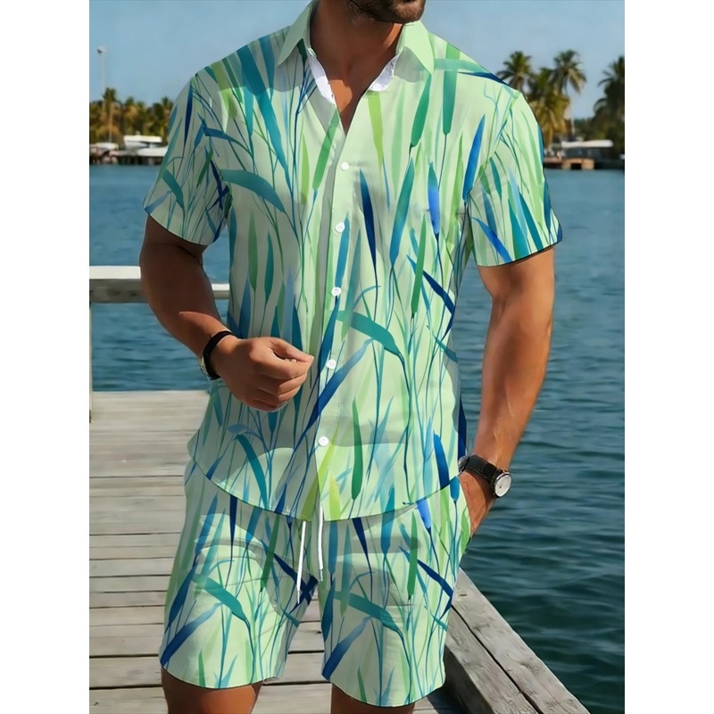 Event & Party Supply - Sommerliches Herren-Set mit tropischem Print, Hemd