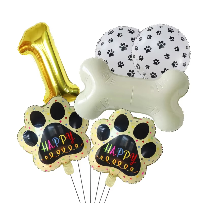 Let'S Party Event Supply - Goldene WOOF-Ballons, Hunde-Geburtstagsparty-Zubehör, Lets Pawty Banner