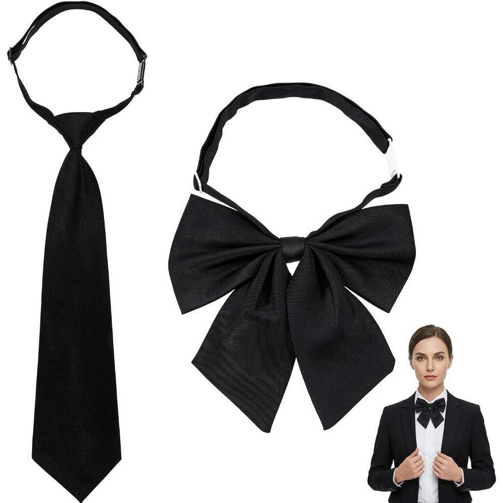 Event & Party Supply - Schwarze Fliege für Damen, große vorgebundene