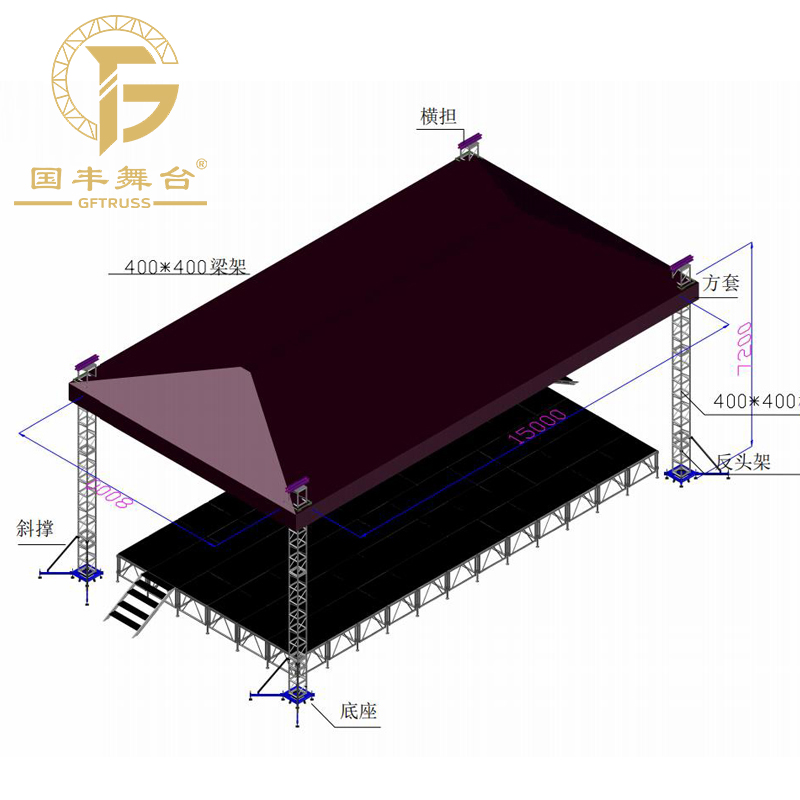 Event Party Dj - Tragbares Aluminium-Legierungs-Leichtbau-Bühnendach-Traversensystem für Veranstaltungen, Partys, Shows,