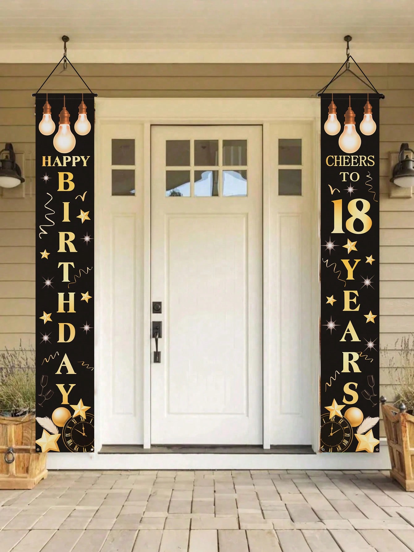 Party Banner Gold - 1 Paar Feierbanner zum 18. Geburtstag,