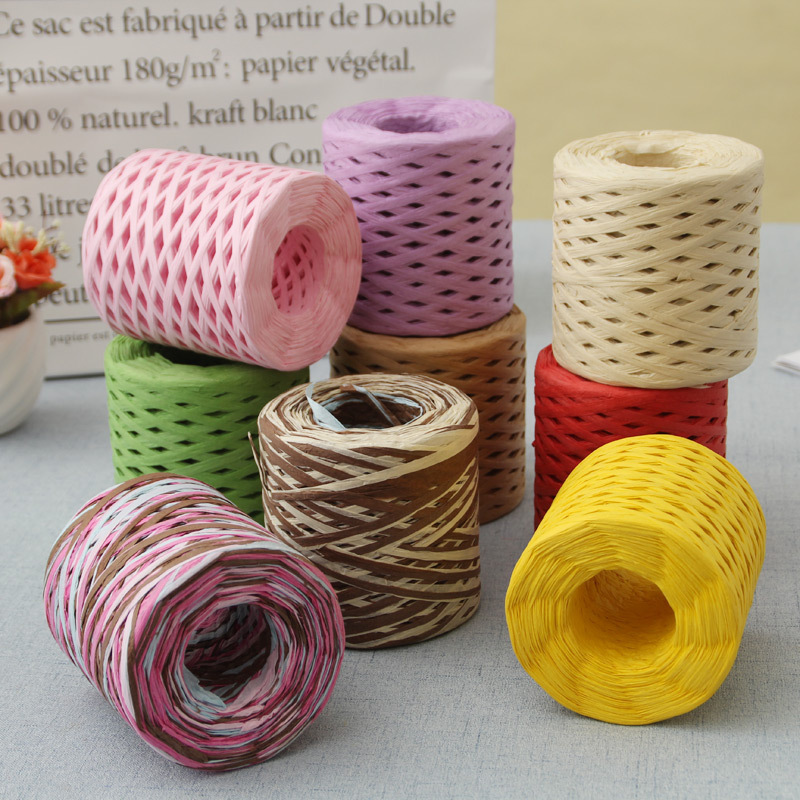 Papercraft Supply Ribbon - 200 m Bastgarn, Seilband, natürlicher Baststroh,