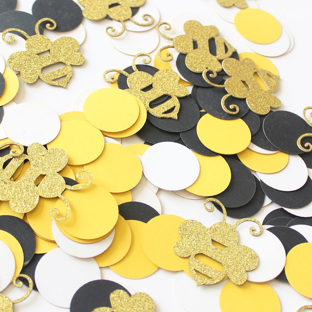 Papercraft Supply Confetti - 1 Set Cartoon-Bienen-Papierkonfetti, rund, für Hochzeitsdekoration,