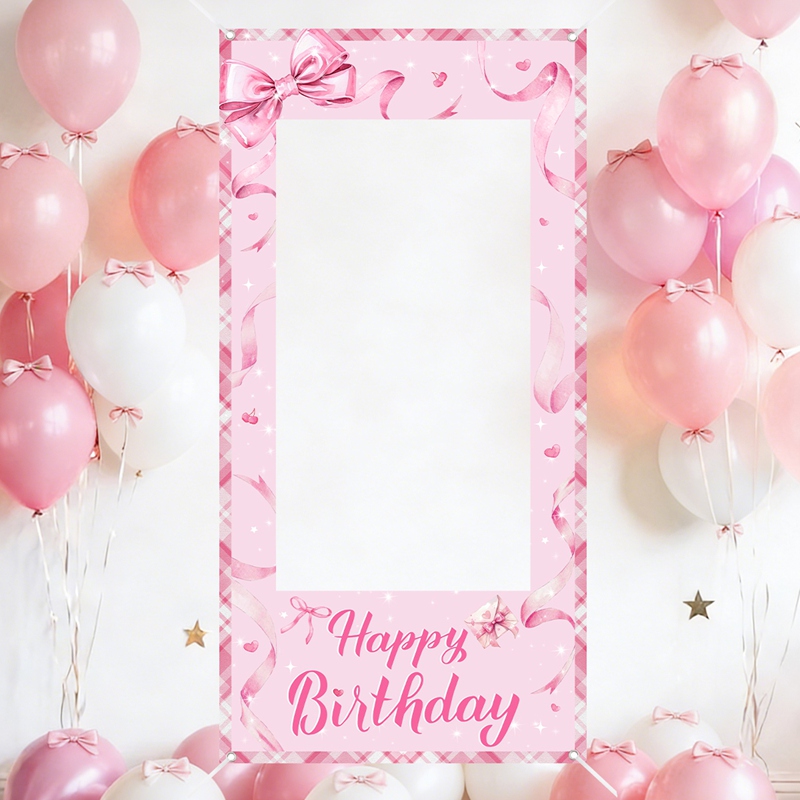 Rosa Schleifen-Fotobox-Rahmen  – Photo Booth Frame Bewertung und Preis