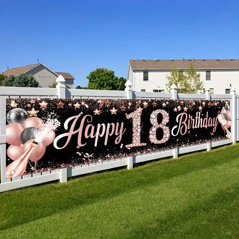 Banner zum 18. Geburtstag, Ros – Party Banner Gold Bewertung und Preis