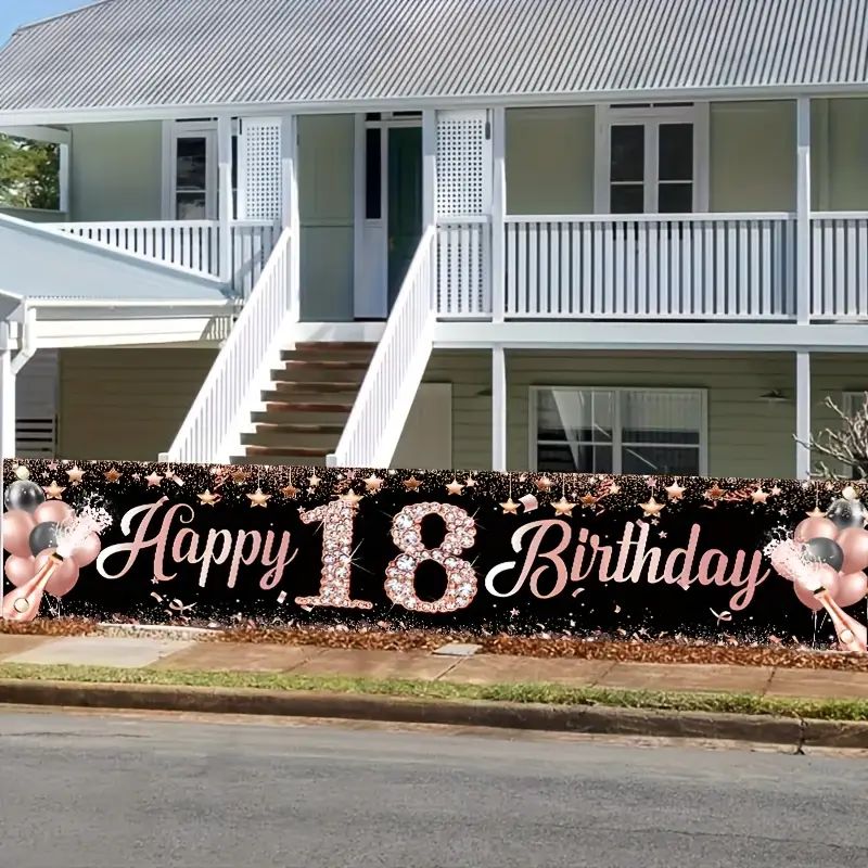 Banner zum 18. Geburtstag, Ros – Party Banner Gold Bewertung und Preis