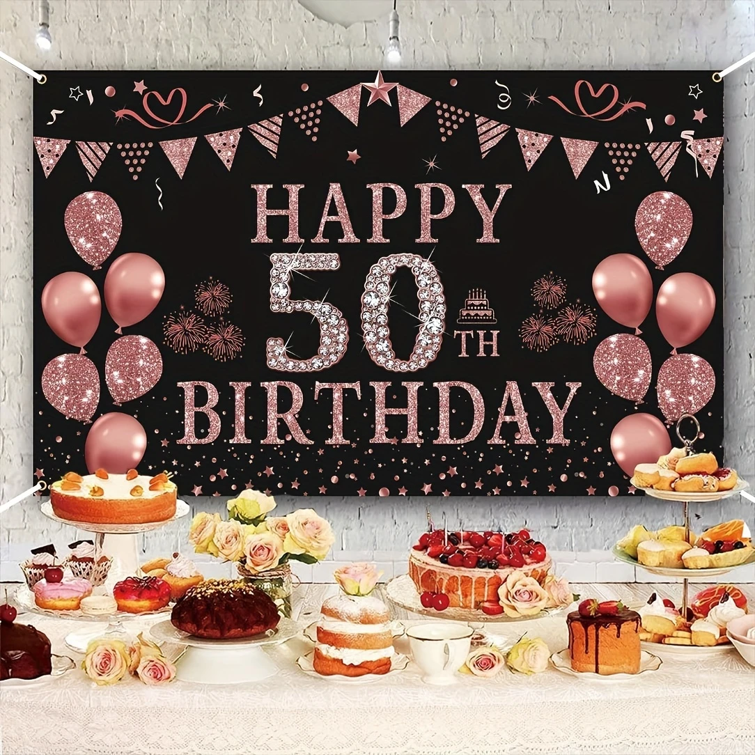 Weibliche 50. Geburtstags deko – Party Banner Gold Bewertung und Preis