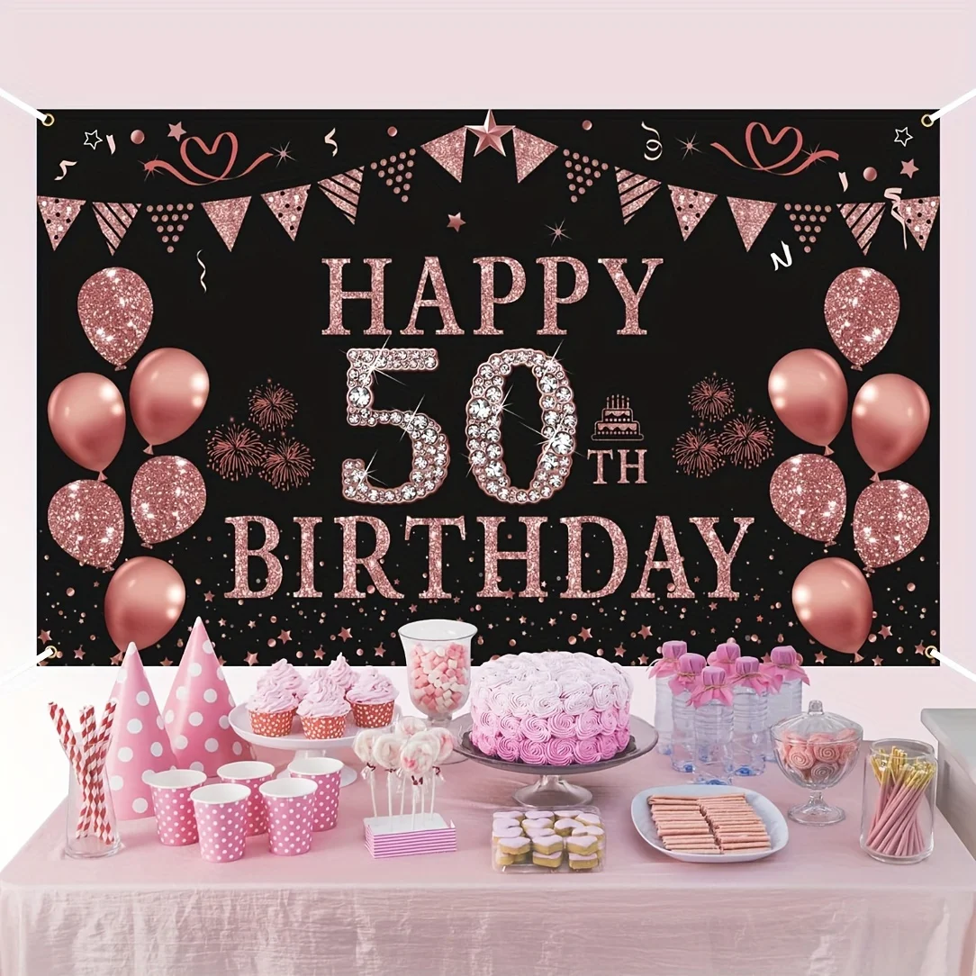 Weibliche 50. Geburtstags deko – Party Banner Gold Bewertung und Preis