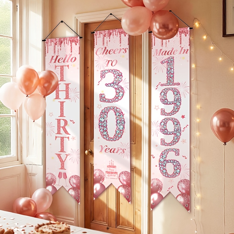 2D Flaches 3-teiliges Rosa-Gol – Party Banner Gold Bewertung und Preis